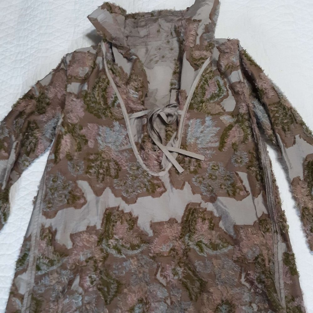 RARE Issey Miyake MADE IN JAPAN floral oversized pullover dress with collar